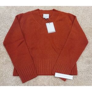 NWT Reformation Dulce Cashmere V-neck Sweater Size S in Fig Jam